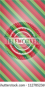Teleworker christmas badge background.