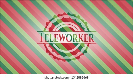 Teleworker christmas emblem.