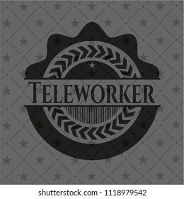 Teleworker dark emblem. Retro