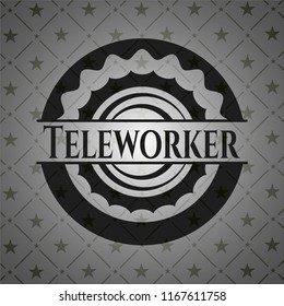 Teleworker dark emblem. Retro
