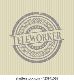 Teleworker grunge seal