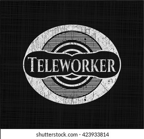 Teletrabajador en la pizarra