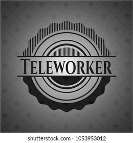 Teleworker realistic dark emblem