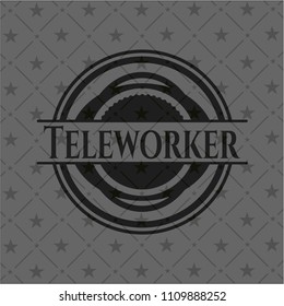Teleworker realistic dark emblem