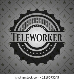 Teleworker realistic dark emblem
