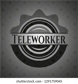 Teleworker retro style black emblem
