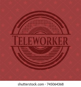 Teleworker vintage red emblem