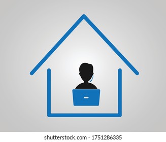 Icono de vector de teletrabajo del trabajo doméstico 