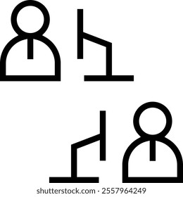 teleworking icon. Thin linear style design isolated on white background