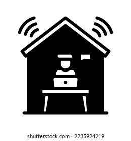 Teleworking icon vector illustration logo template isolated on white background