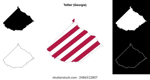 Condado de Telfair (Georgia) conjunto de mapas esquemáticos