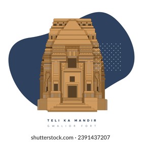 Teli ka Mandir - Telika Temple - Gwalior - Stock Illustration as EPS 10 File