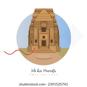 Teli ka Mandir - Telika Temple - Gwalior - Stock Illustration as EPS 10 File