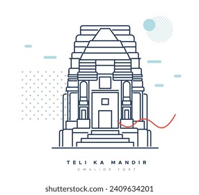 Teli ka Mandir - Telika Temple - Gwalior - Stock Illustration as EPS 10 File