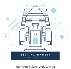 Teli ka Mandir - Telika Temple - Gwalior - Stock Illustration as EPS 10 File