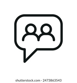 Tell friends isolated icon, invite friends vector symbol with editable stroke