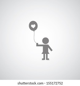tell  love you symbol on gray background
