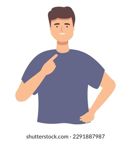 Tell me icon cartoon vector. People talk. Hand different