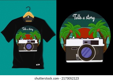 Tell A Story Retro Vintage T Shirt Design
