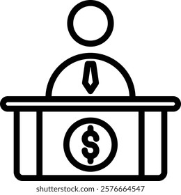 Teller Icon in Line Style