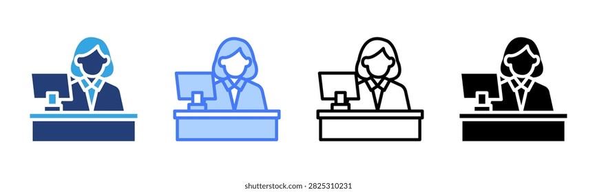 Teller icon set multiple style collection