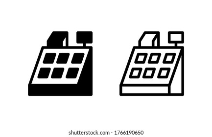 Teller machine in store shop Icon, Logo, Vector
