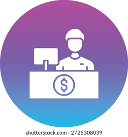 Icono del Vector Teller. Se puede utilizar para aplicaciones de impresión, móviles y de Web.