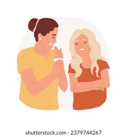 Telling parents about pregnancy isolated cartoon vector illustration. Mom discovering about teen daughters pregnancy, teenager having children early, adolescent parents vector cartoon.