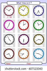 Telling the time, draw the time