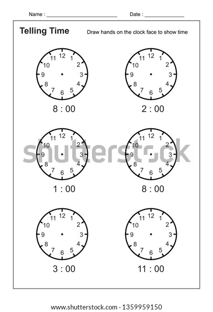 Telling time telling the time practice for children worksheets for 