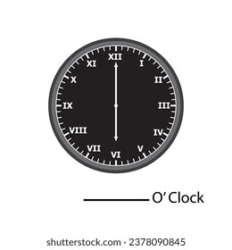 Contando la hora, reloj de números romanos. escriba la hora que se muestra en el reloj. Hoja de trabajo educativa para niños de preescolar. ¿A qué hora es? Ilustración vectorial.