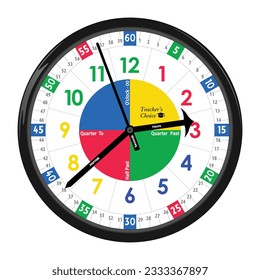 Telling Time Teaching Clock, Learning Clock for Kids, Educational Wall Clock, Kids Room Wall Clock for primary school students.