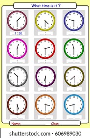 Telling the time, what is the time,