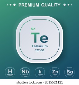 Tellurium element from the periodic table - Modern design