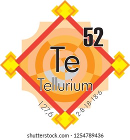 Tellurium form Periodic Table of Elements V3 - vector illustrator