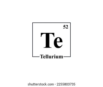 Tellurium icon vector. 52 Te Tellurium