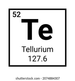 Tellurium periodic table chemistry icon. Tellurium school atomic chemical element