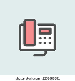  telp icon, isolated hotel colored outline icon in light blue background, perfect for website, blog, logo, graphic design, social media, UI, mobile app