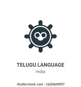 Telugu language glyph icon vector on white background. Flat vector telugu language icon symbol sign from modern india collection for mobile concept and web apps design.