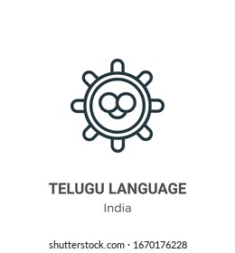 Telugu language outline vector icon. Thin line black telugu language icon, flat vector simple element illustration from editable india concept isolated stroke on white background