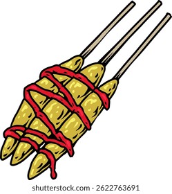 Telur Gulung Indonesian Local Food Illustration