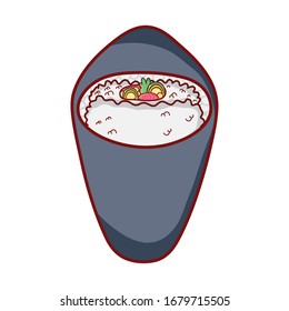 temaki sushi food japanese menu cartoon isolated icon vector illustration, sushi and rolls