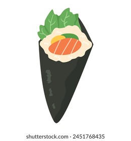 temaki sushi with shrimp illustration