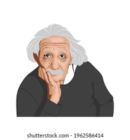 Temanggung, Indonesia - April 26th 2021 : Albert Einstein Vector Art