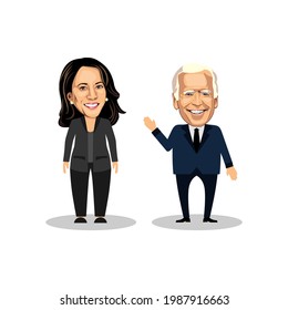 Temanggung, Indonesia - June 09 2021 : Joe Biden And Kamala Harris, President And The First Female Vice President Of The United States