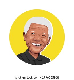 Temanggung, Indonesia - June 24 2021 : Nelson Mandela Vector Art