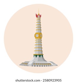 Temanggung Monument in Central Java, Indonesian Historical Landmark Building Vector