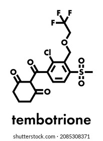 Tembotrione herbicide molecule. Skeletal formula.