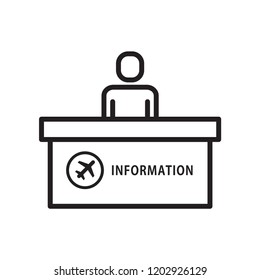 Teminal information service. Line vector. Simple design. Isolate on white background.