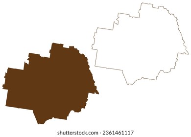 Temora Shire (Commonwealth de Australia, Nueva Gales del Sur, Nueva Gales del Sur, NSW) mapa de ilustración vectorial, esbozo del mapa Temora